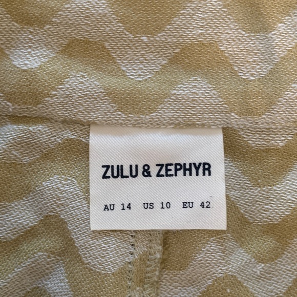 Zulu &‎ Zephyr Chartreuse Wave Wide-Leg Pants - Picture 6 of 10